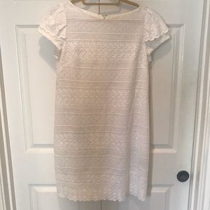 Eliza J White Eyelet Shift Dress